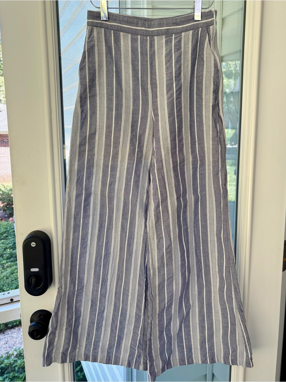 Doe & Rae Beachy Striped Wide Leg Crop Pants Size Small